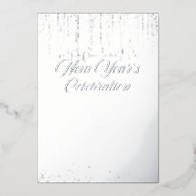 Zilveren Nieuwjaarsfeest uitnodiging met vlekken