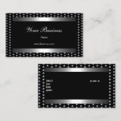 Zilveren noppen Zwart Elegant Classy Visitekaartje (Voorkant / Achterkant)