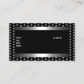 Zilveren noppen Zwart Elegant Classy Visitekaartje (Achterkant)