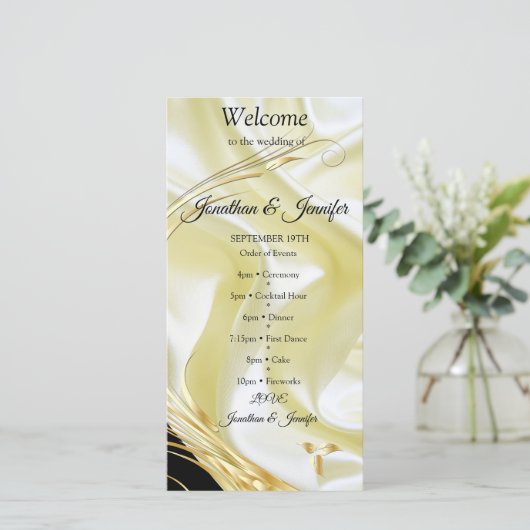 Zilveren of gouden Abstracte bloemen op zijde - Zi (Staand voorkant)