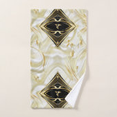 Zilveren of gouden Abstracte bloemen op zijde - Zi Bad Handdoek (Handdoek)