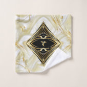 Zilveren of gouden Abstracte bloemen op zijde - Zi Bad Handdoek (Wasdoekje)