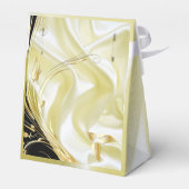 Zilveren of gouden Abstracte bloemen op zijde - Zi Bedankdoosjes (Achterkant)