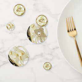 Zilveren of gouden Abstracte bloemen op zijde - Zi Confetti