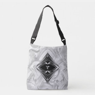 Zilveren of gouden Abstracte bloemen op zijde - Zi Crossbody Tas
