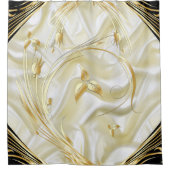 Zilveren of gouden Abstracte bloemen op zijde - Zi Douchegordijn (Voorkant)
