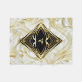 Zilveren of gouden Abstracte bloemen op zijde - Zi Fleece Deken (Voorkant (Horizontaal))