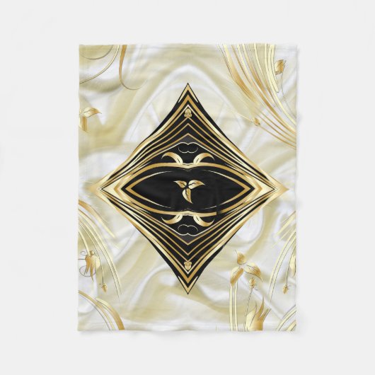 Zilveren of gouden Abstracte bloemen op zijde - Zi Fleece Deken (Voorkant)