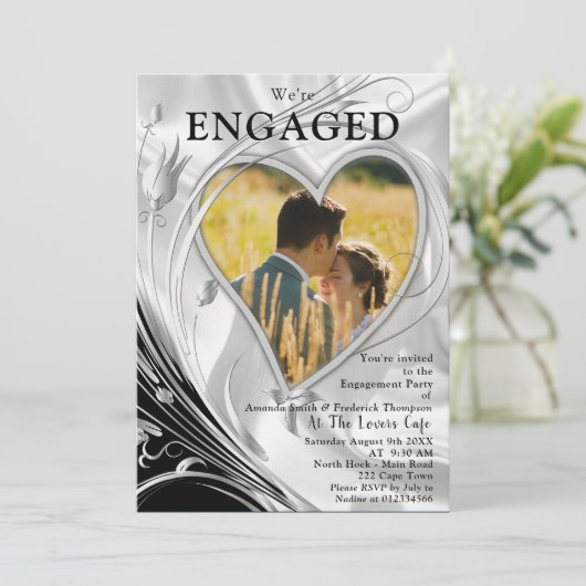 Zilveren of gouden Abstracte bloemen op zijde - Zi Kaart (Staand voorkant)