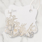 Zilveren of goudfolie  kroonluchter Floral Bedankjes Labels (Achterkant)