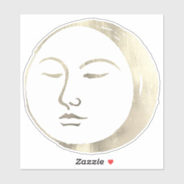  zilveren olie Witchy Celestial Slapende maan Sticker