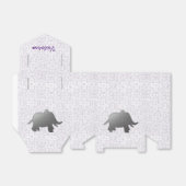 Zilveren olifant - witte gunst doos bedankdoosjes (Uitgevouwen)