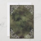 Zilveren Olive Green Waterverf Wedding Kaart (Achterkant)