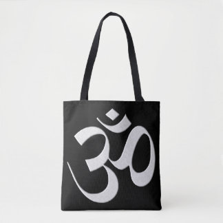 Zilveren Om Tote Bag