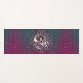 Zilveren OM Zeshoekige Mandala Yogamat (Voorkant (horizontaal))