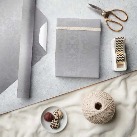 Zilveren Ombre Damask Kerstmis Cadeaupapier (Crafts)