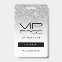 Zilveren Ombre Glitter Glam VIP Pas 21e Verjaardag