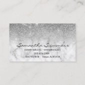 Zilveren Ombre Glitter Marmer Aanpassen Glitter Visitekaartje (Achterkant)