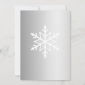 Zilveren Ombre Sneeuwvlok Winter Oefendiner Kaart (Achterkant)