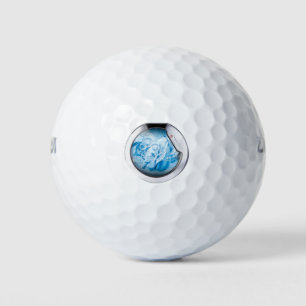 zilveren omhulde wasmachine, geanimeerd golfballen
