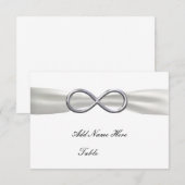 Zilveren Oneindigheid Witte Bruiloft Tafelkaart Kaart (Voorkant / Achterkant)