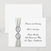 Zilveren Oneindigheid Witte Trouwreceptiekaart Kaart (Voorkant / Achterkant)