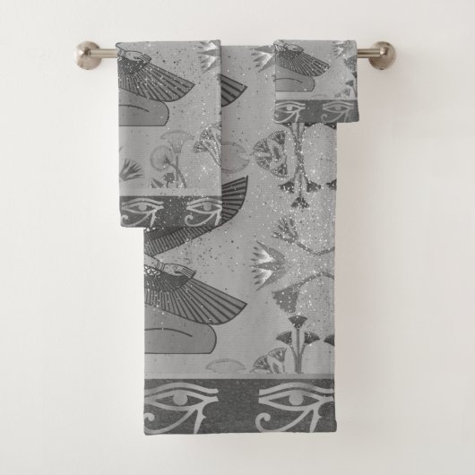 Zilveren oog van Ra Egyptische prinses Glitter Bad Handdoek (Insitu)