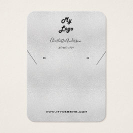 Zilveren oorringen, sieraden, fotokaart visitekaartje