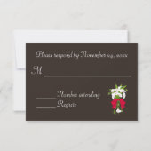 Zilveren Ornament en kerstbruiloft RSVP (Achterkant)