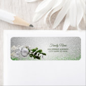 Zilveren Ornament Wit Lint Retouradres Etiket (Insitu)
