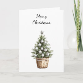 Zilveren Ornamenten kerstboom Kaart