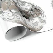 Zilveren Ornamenten op wit inpakpapier (Rol Hoek)