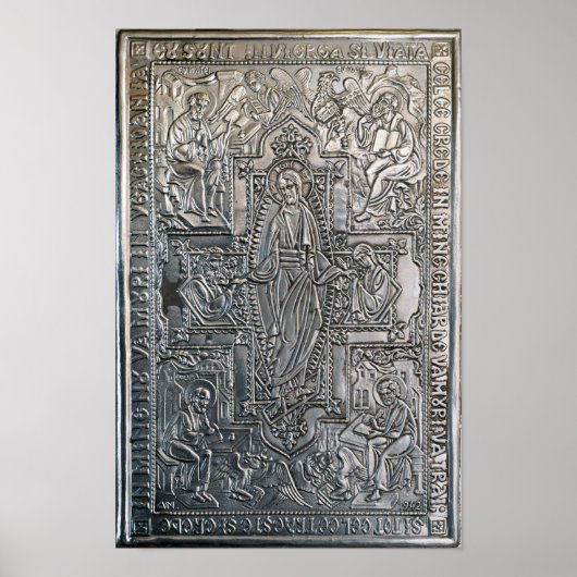 zilveren orthodoxe decoratie voor religieuze boeke (Voorkant)