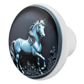 Zilveren Paard Keramische Knop (Rechts)