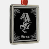 ZILVEREN PAARD SILHOUET METALEN ORNAMENT (Rechts)