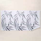 Zilveren paardenkoppen strandlaken (Voorkant)