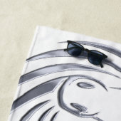 Zilveren paardenkoppen strandlaken (In situ)