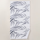 Zilveren paardenkoppen strandlaken (Voorkant)