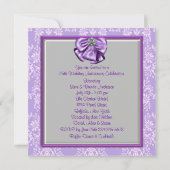 Zilveren Paarse 25e Huwelijksjubileum Feest Kaart (Achterkant)