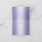 Zilveren & Paarse Damask Pearl Dank u kaart (Binnen)