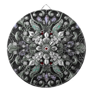 Zilveren Paarse Decoratieve Dartboard Dartbord