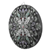 Zilveren Paarse Decoratieve Dartboard Dartbord (Voorkant Rechts)