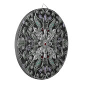 Zilveren Paarse Decoratieve Dartboard Dartbord (Voorkant Links)