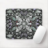Zilveren Paarse decoratieve mousepad Muismat (Met muis)
