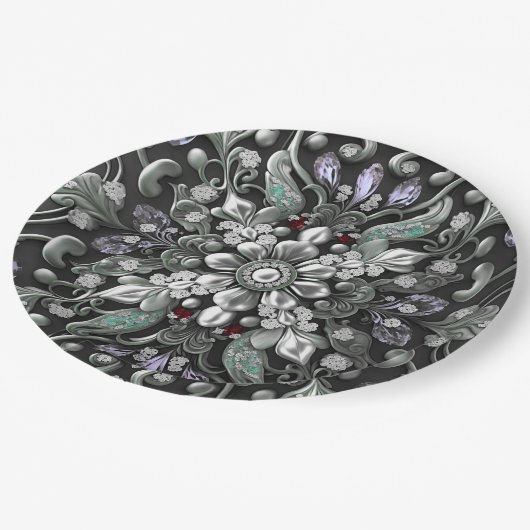 Zilveren Paarse Decoratieve Papier Bord (Gekanteld)