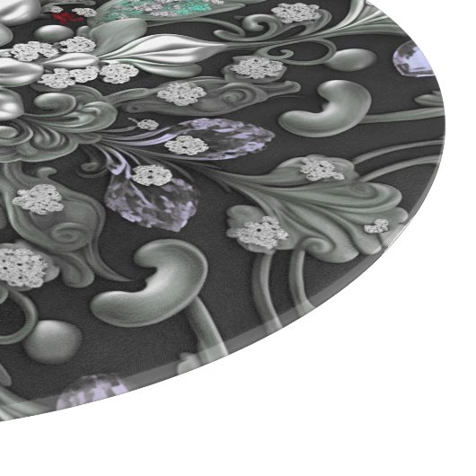 Zilveren Paarse decoratieve snijplank (Hoek)