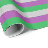 Zilveren, Paarse en groene strepen Cadeaupapier (Rol Hoek)