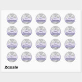 Zilveren Paarse Glitter & Jewel Bow Sticker (Vel)