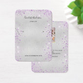 Zilveren paarse glitter-oorkoningskaart visitekaartje (Bureau)