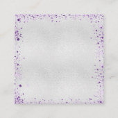 Zilveren paarse glitter QR code bruiloft RSVP Informatiekaartje (Achterkant)